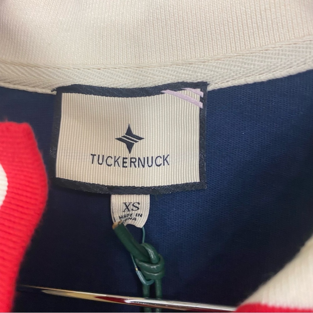 Tuckernuck Navy Polo Shift Dress with Red and White Trim - Picture 3 of 5